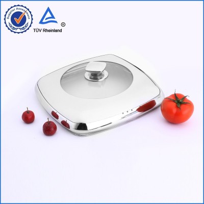 Square stainless steel Composite-type tempered glass cover pot lid