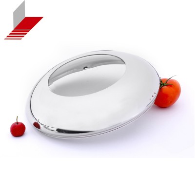 New design stainless steel frying pan flat glass lid for cookware